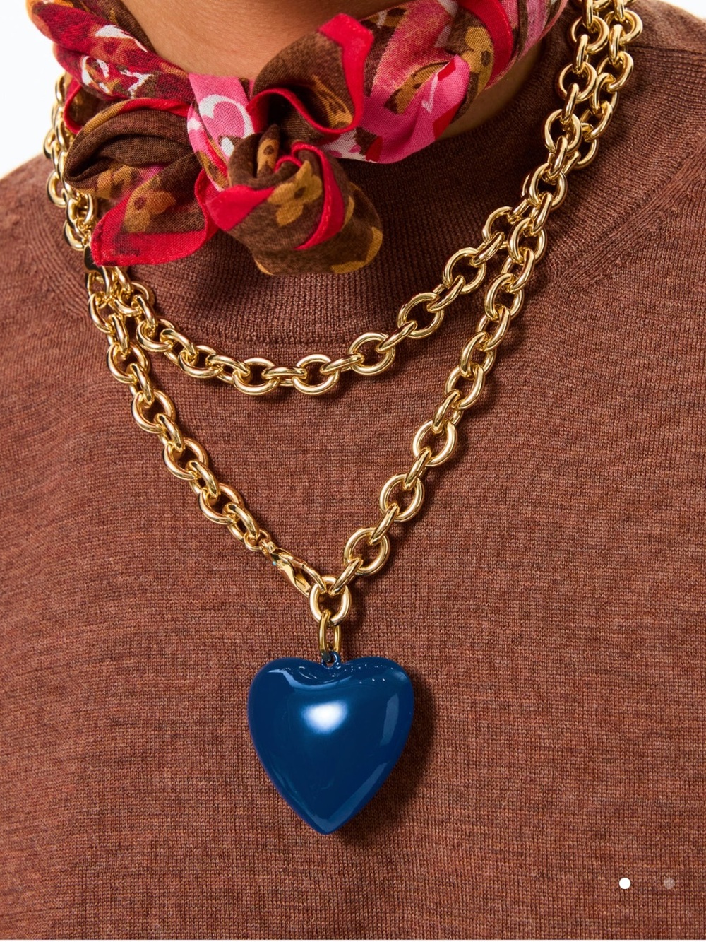 NWOT Roxanne Assoulin The Big Puffy Heart Charm Necklace